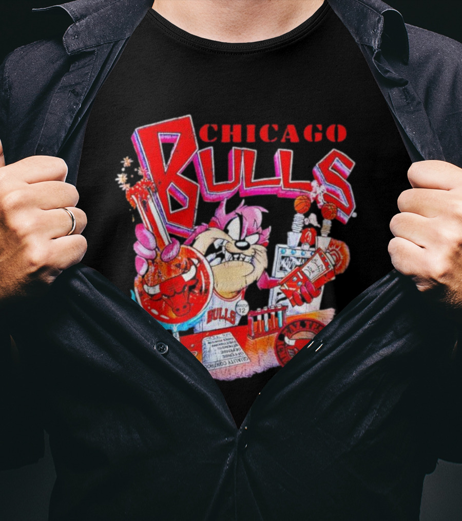 Chicago Bulls Taz NBA Mixology Martian Laboratory Mayhem T-Shirt