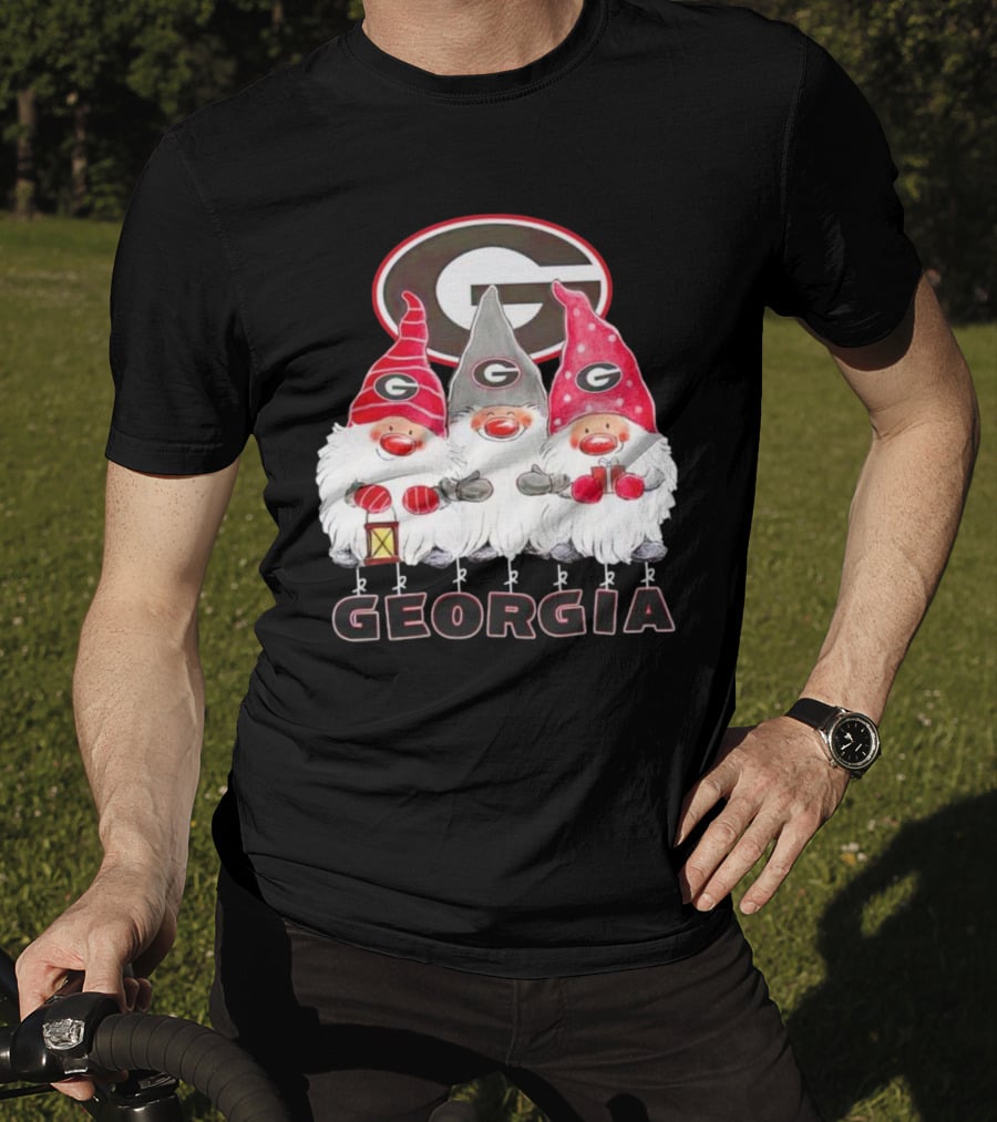 Georgia Bulldogs Christmas Gnome Trio T-Shirt