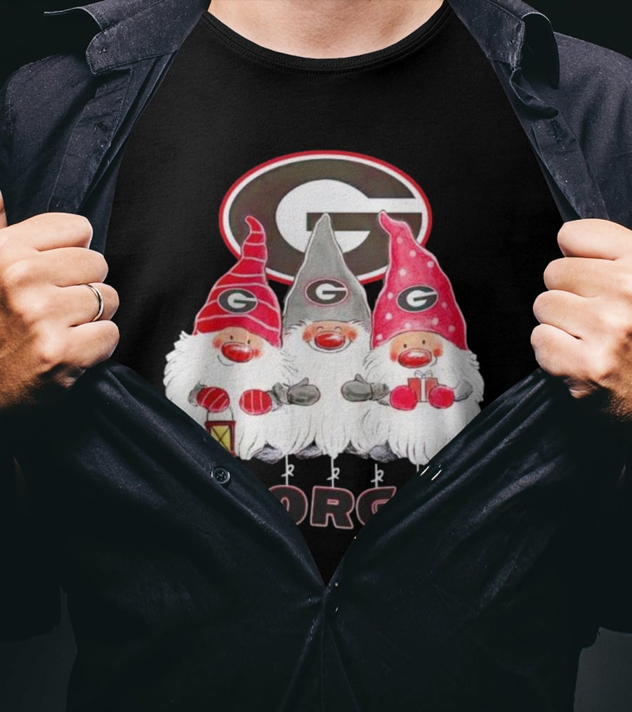 Georgia Bulldogs Christmas Gnome Trio T-Shirt