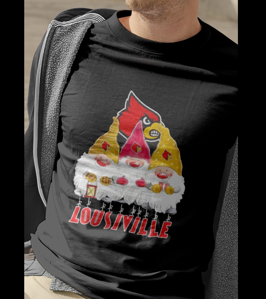 Louisville Cardinals Christmas Gnomies T-Shirt