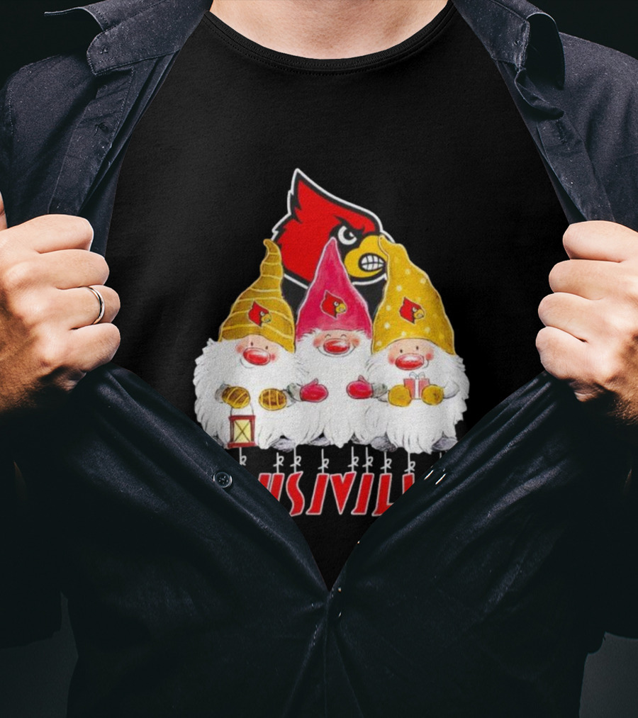 Louisville Cardinals Christmas Gnomies T-Shirt