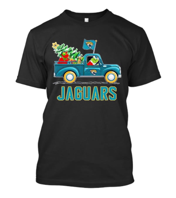 Grinch Christmas Truck Jacksonville Jaguars Holiday T-Shirt