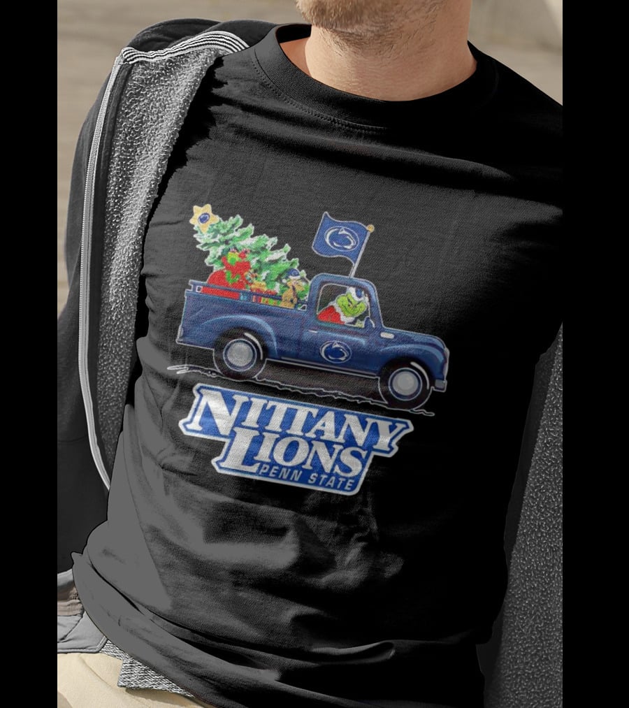 Grinch Driving Christmas Truck Nittany Lions Penn State T-Shirt