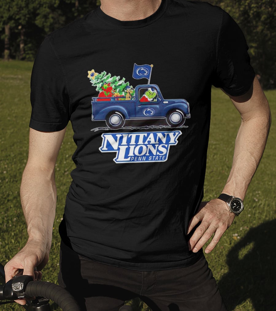 Grinch Driving Christmas Truck Nittany Lions Penn State T-Shirt