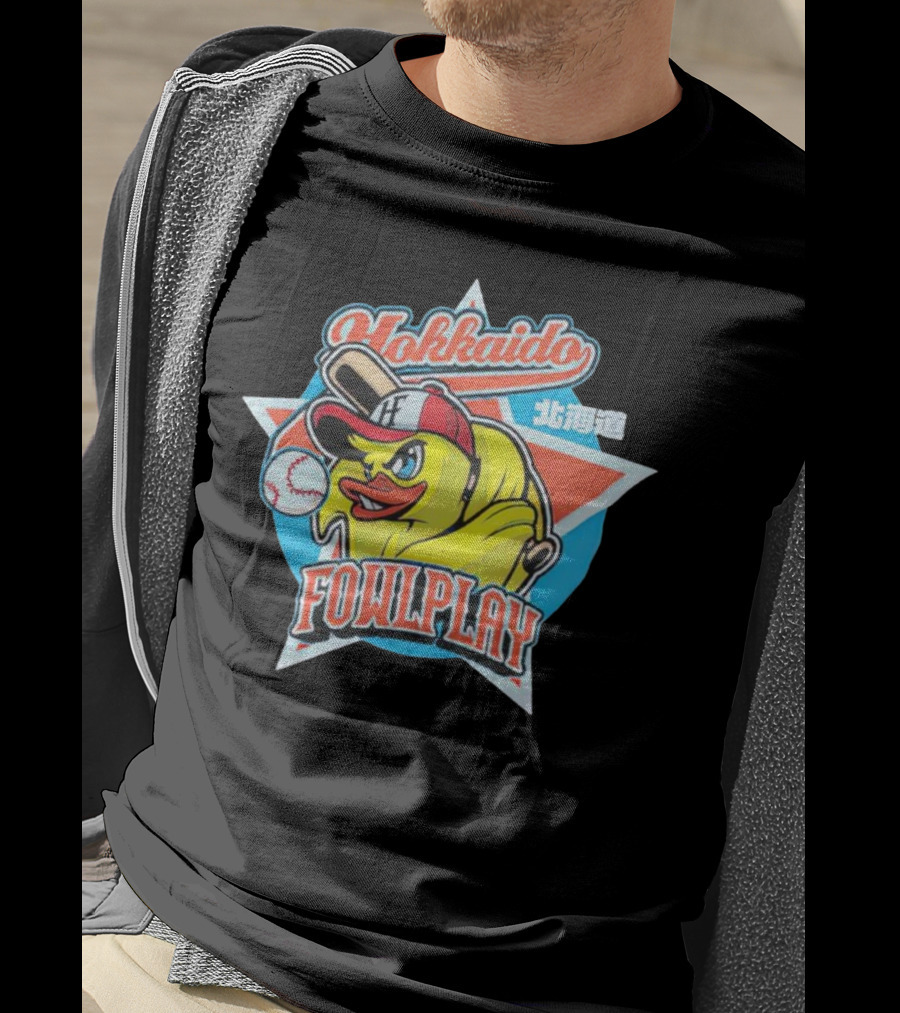 Hokkaido Fowlplay Baseball Duck With Star And Bat T-Shirt