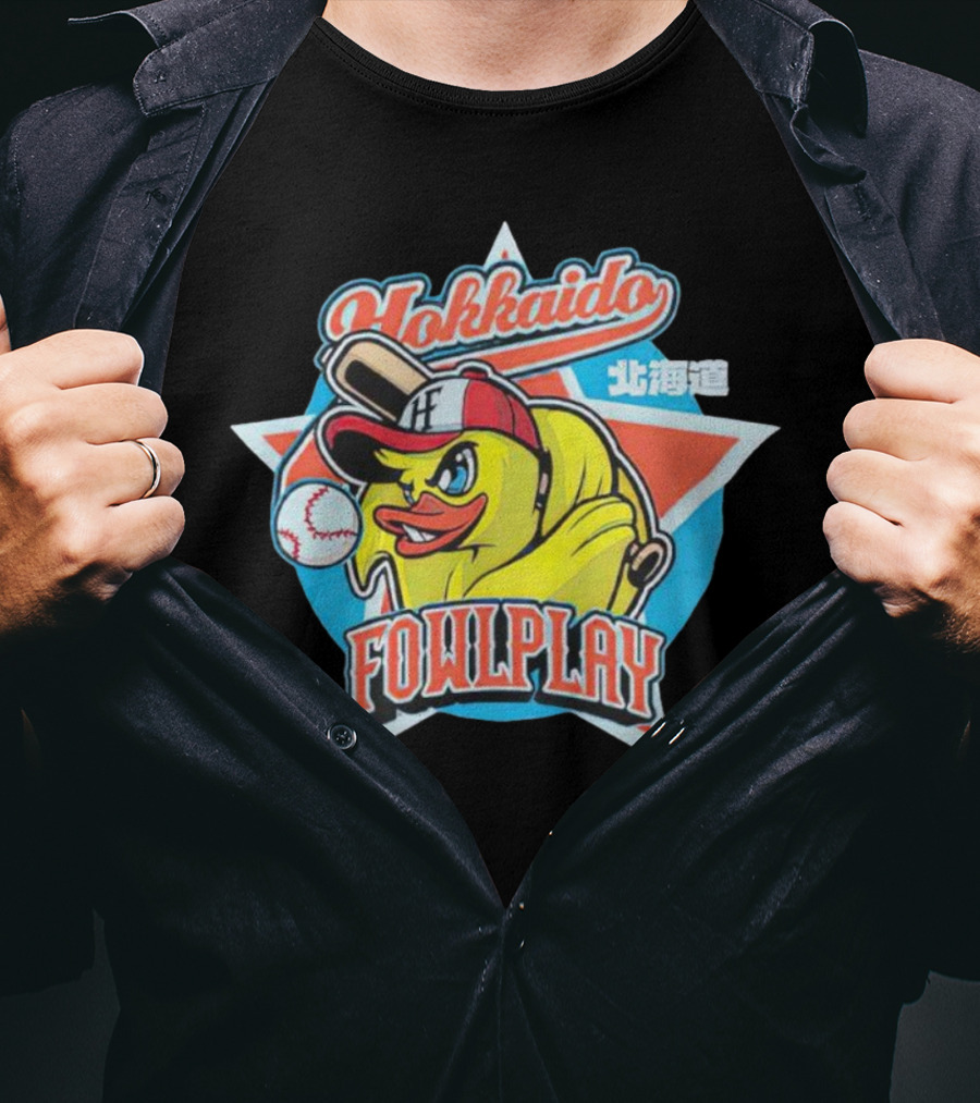 Hokkaido Fowlplay Baseball Duck With Star And Bat T-Shirt