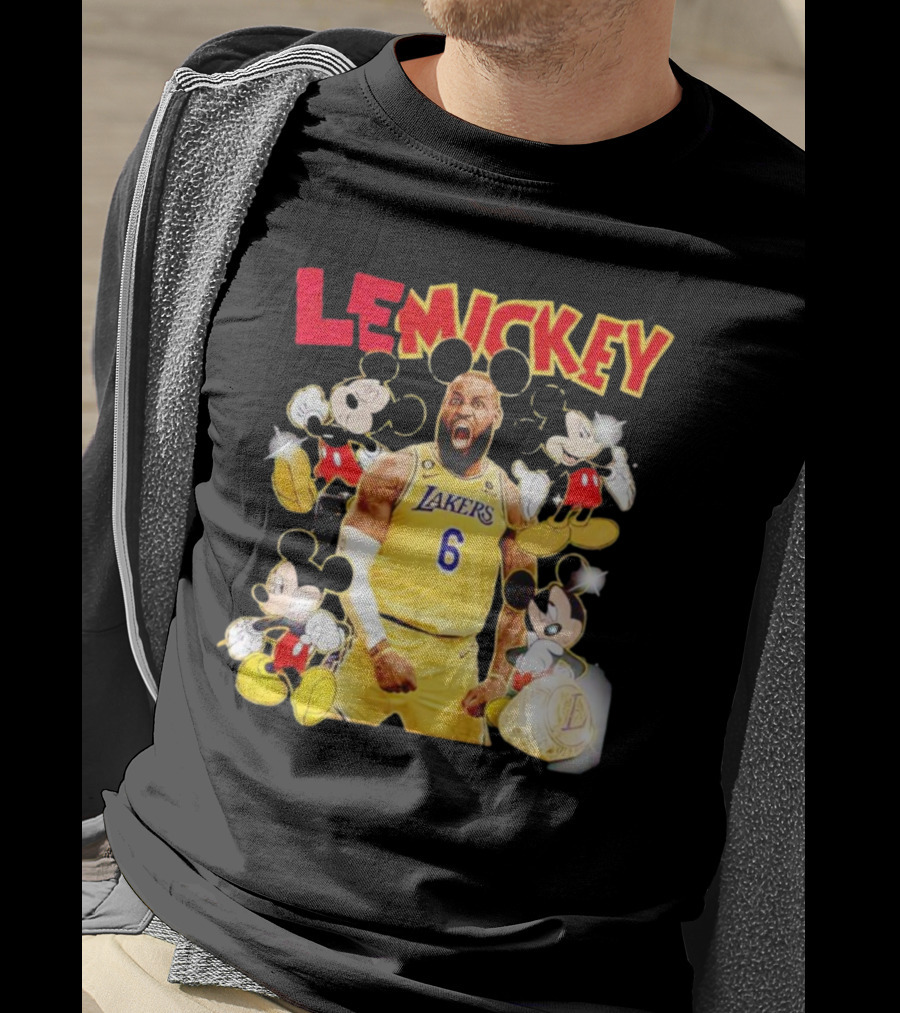 LeMickey LeBron James Lakers With Mickey Characters T-Shirt