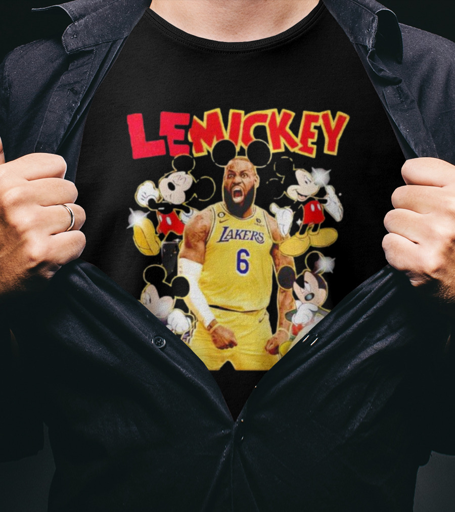 LeMickey LeBron James Lakers With Mickey Characters T-Shirt