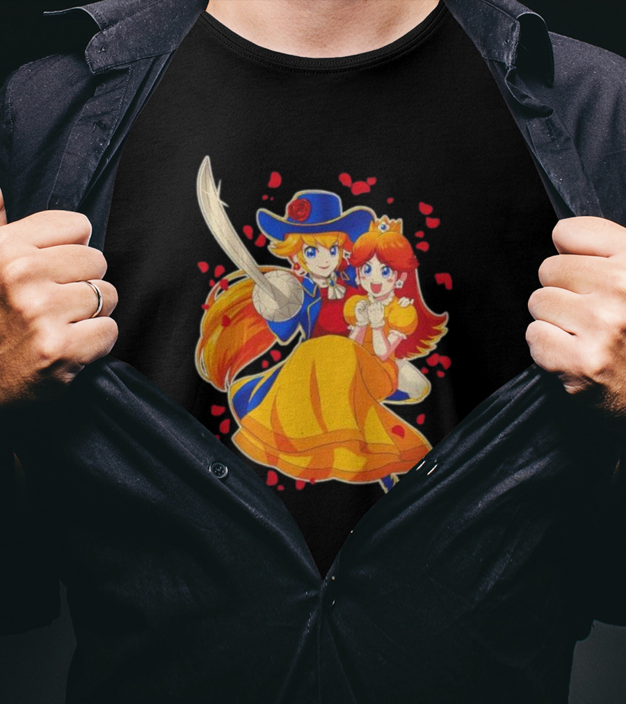 Princess To The Rescue With Heroic Duo And Heart Petals T-Shirt