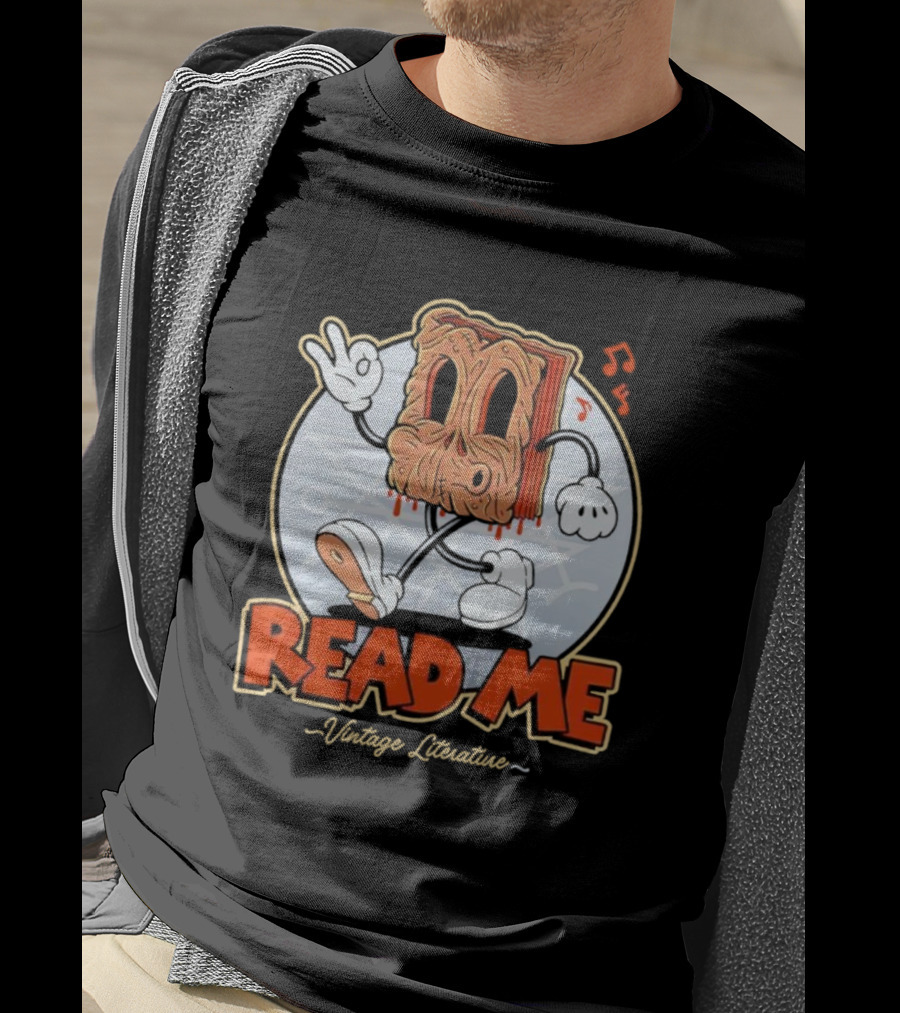 Read Me Vintage Literature Cartoon Music Peace T-Shirt