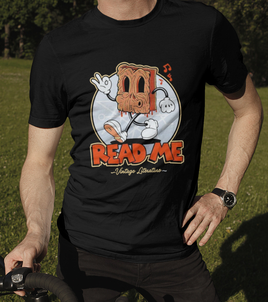 Read Me Vintage Literature Cartoon Music Peace T-Shirt