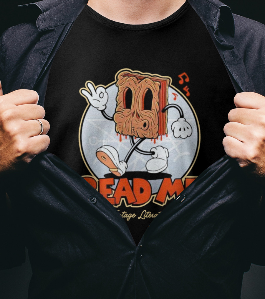 Read Me Vintage Literature Cartoon Music Peace T-Shirt