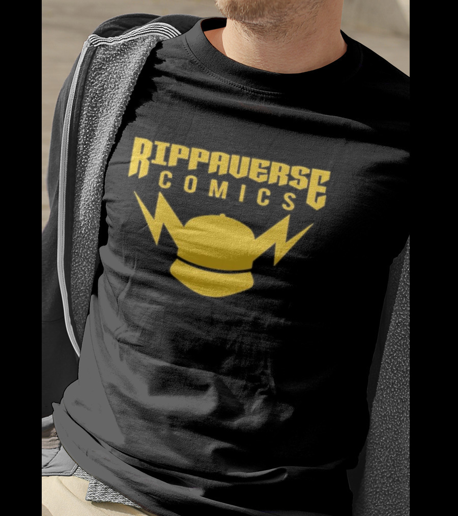 Rippaverse Comics Logo With Yellow Lightning And Cap T-Shirt