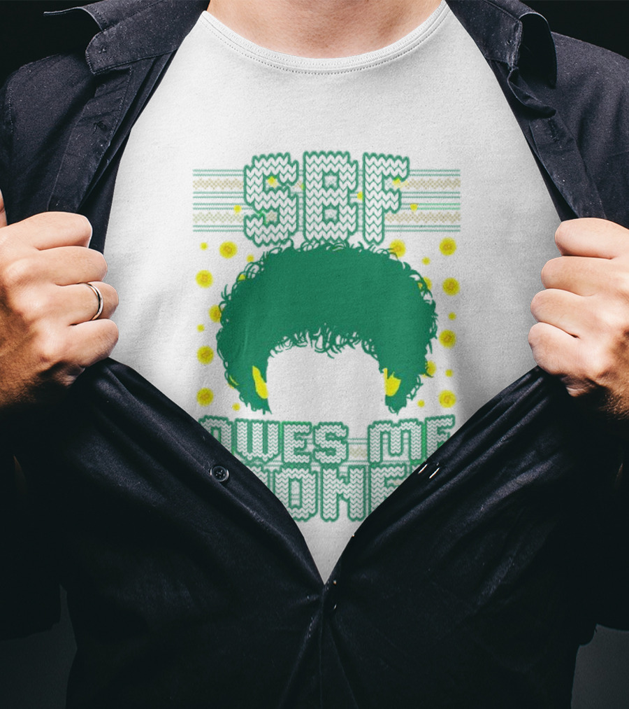 SBF Owes Me Money Christmas Sweater Style Green Hair Pixels T-Shirt