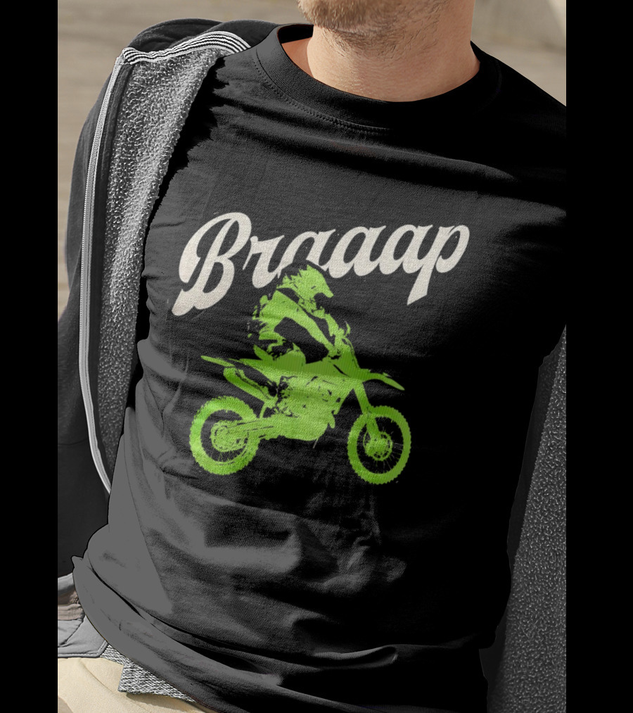 Braaap Moto Dirt Bike Racer In Action T-Shirt