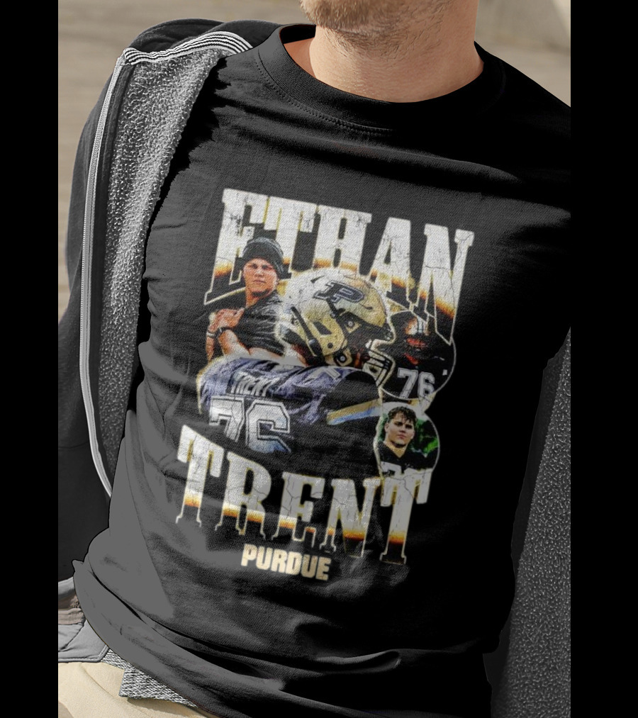Ethan Trent Purdue Picture Collage 76 Football T-Shirt