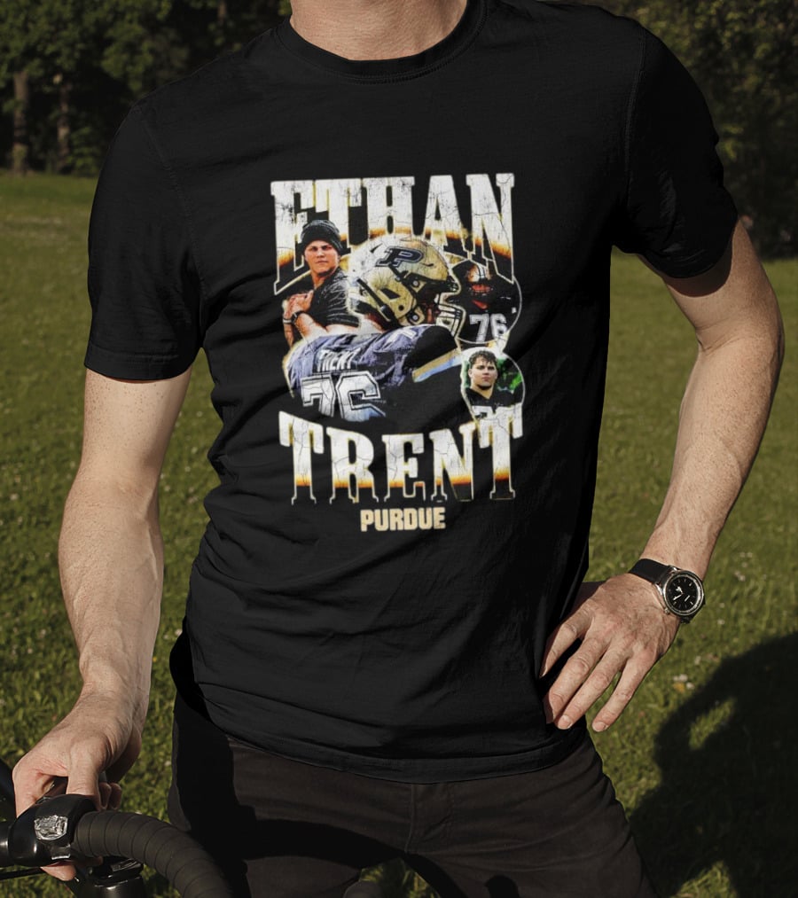 Ethan Trent Purdue Picture Collage 76 Football T-Shirt