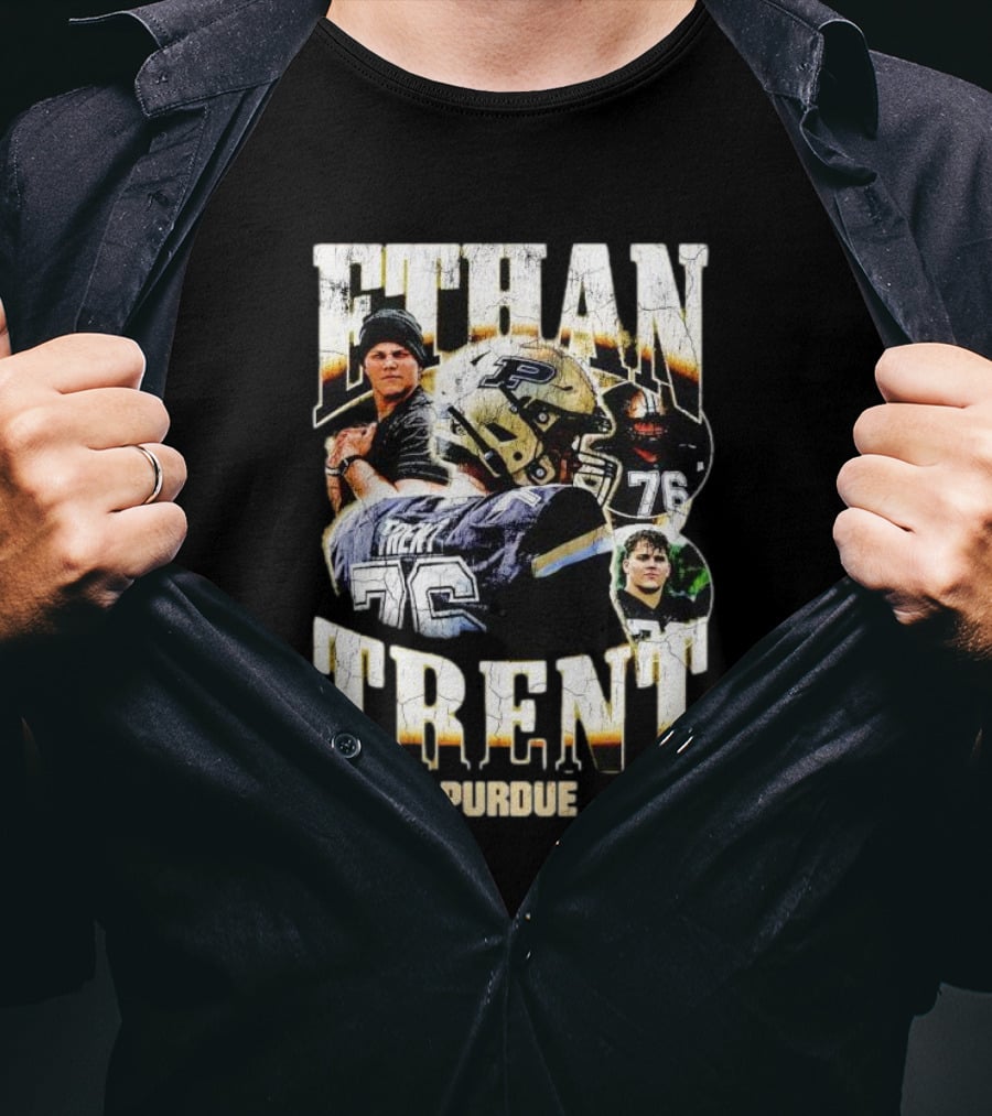 Ethan Trent Purdue Picture Collage 76 Football T-Shirt