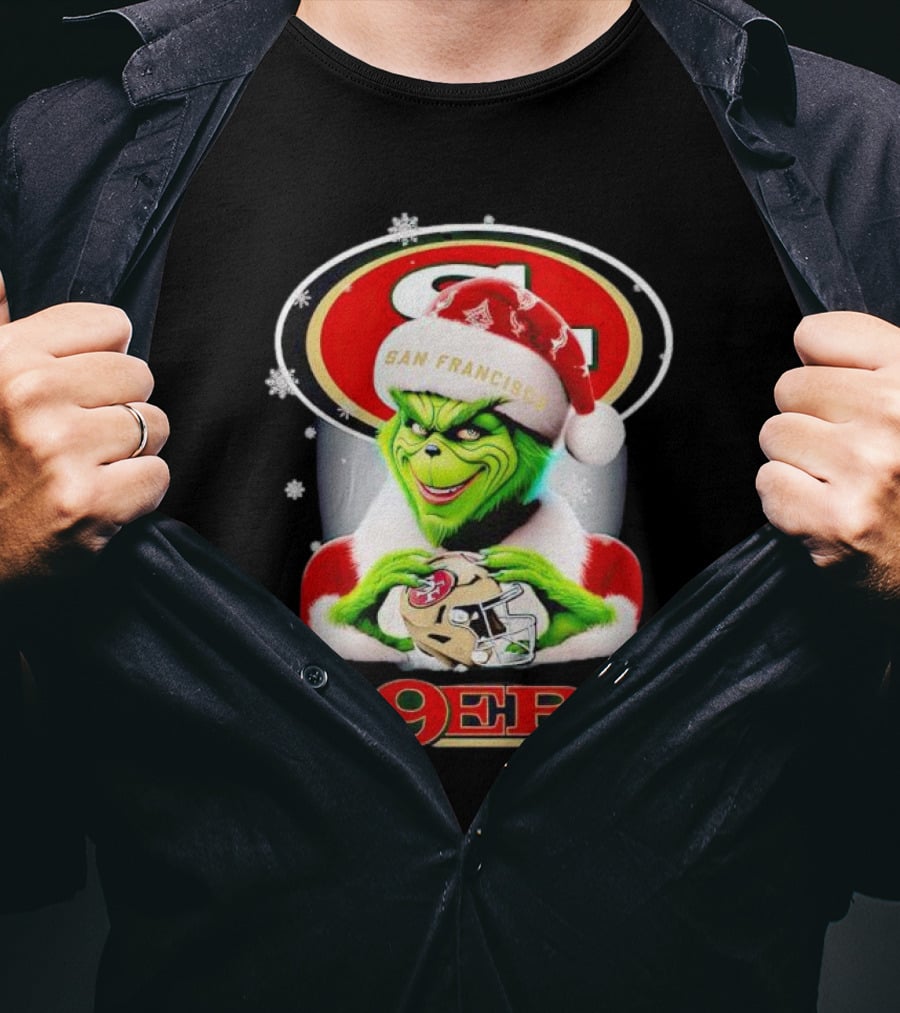 Grinch San Francisco 49ers Christmas Football T-Shirt