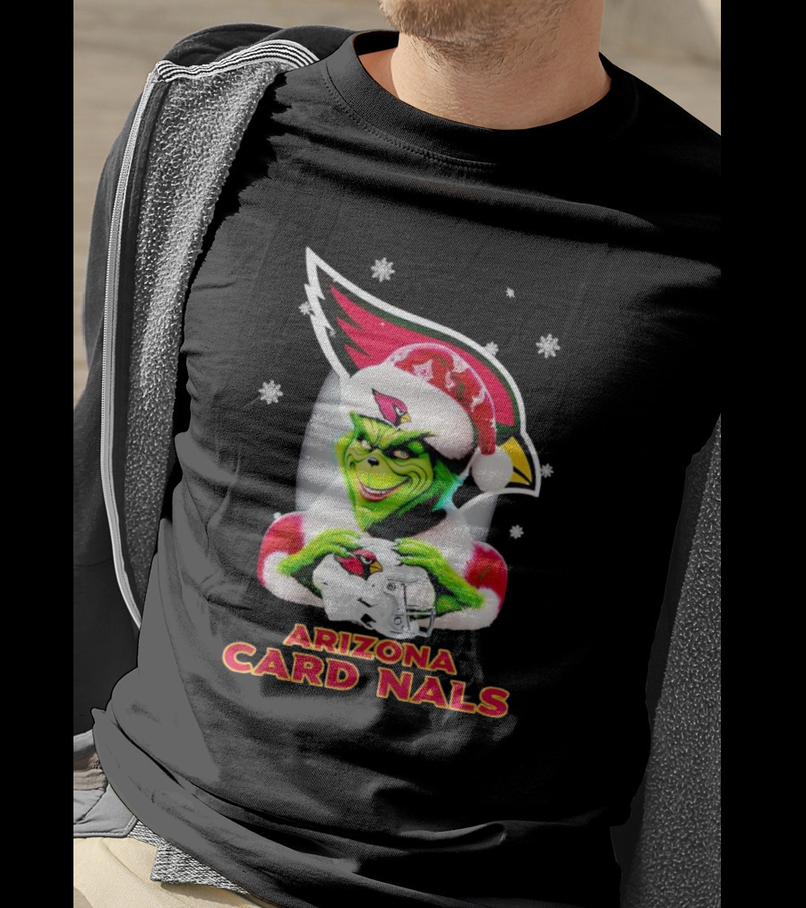 Grinch Arizona Cardinals Christmas Football Fan Festivities T-Shirt