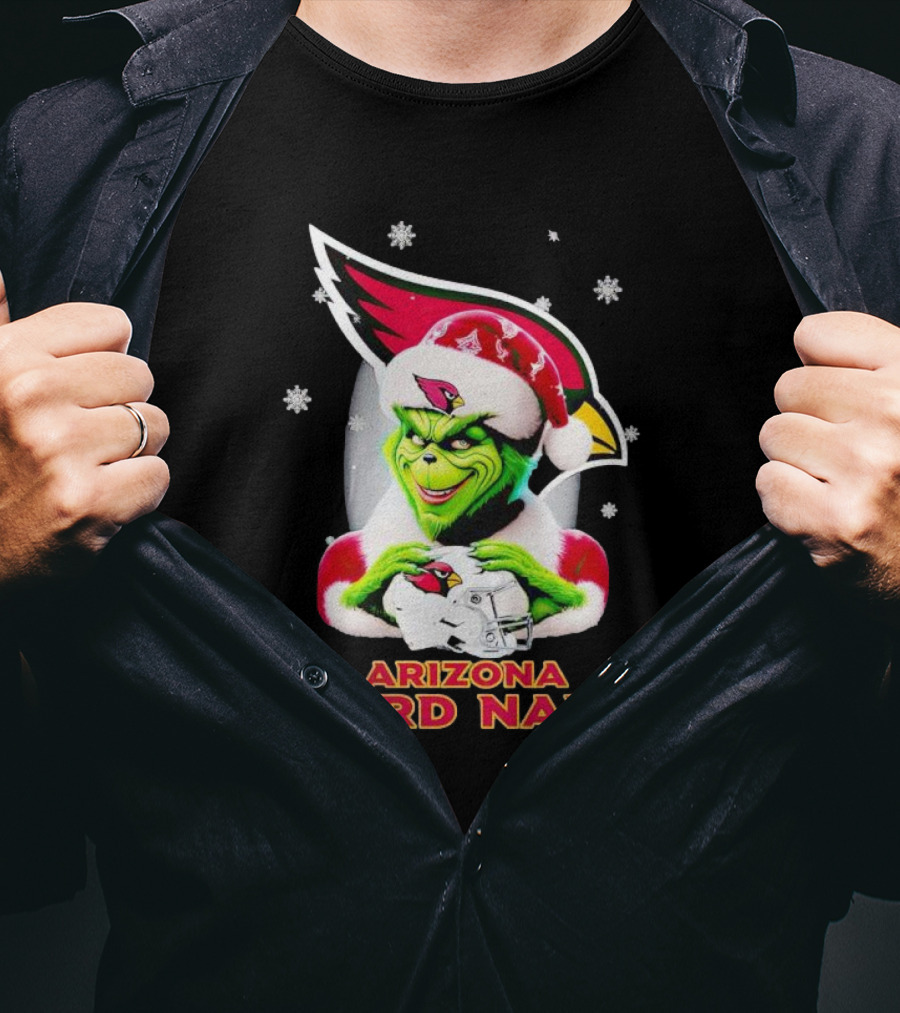 Grinch Arizona Cardinals Christmas Football Fan Festivities T-Shirt