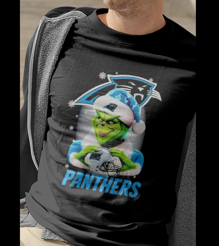 Grinch Carolina Panthers Christmas Fan T-Shirt