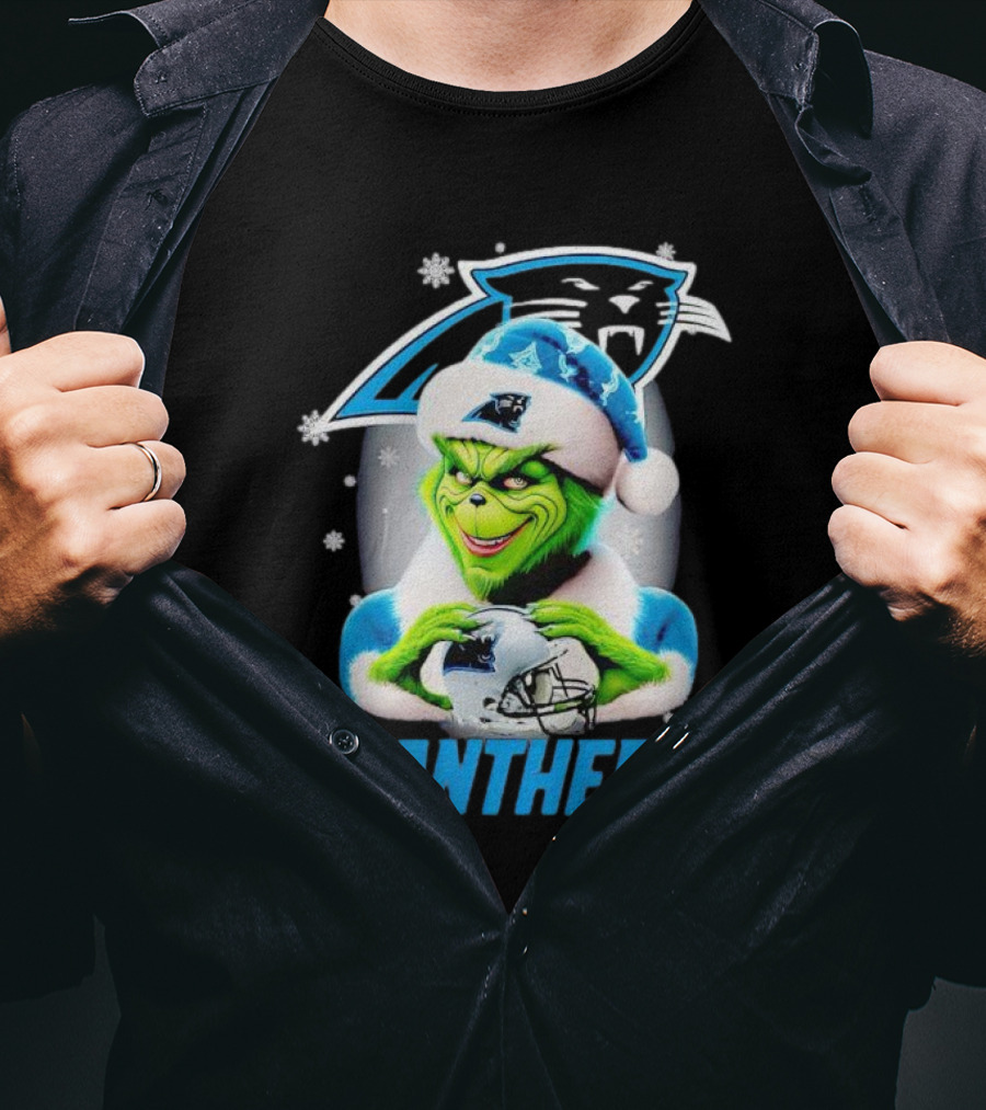 Grinch Carolina Panthers Christmas Fan T-Shirt