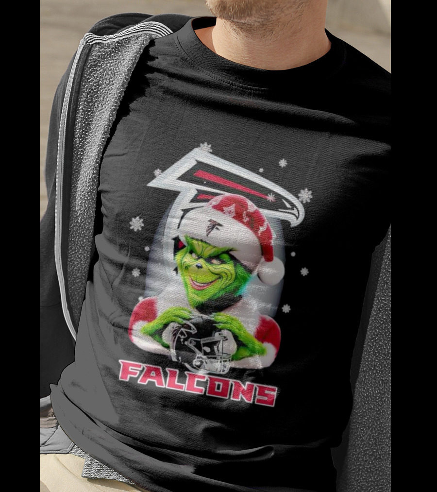 Grinch Christmas Atlanta Falcons Football Fan Holiday T-Shirt