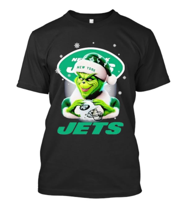 Grinch New York Jets Christmas Football T-Shirt