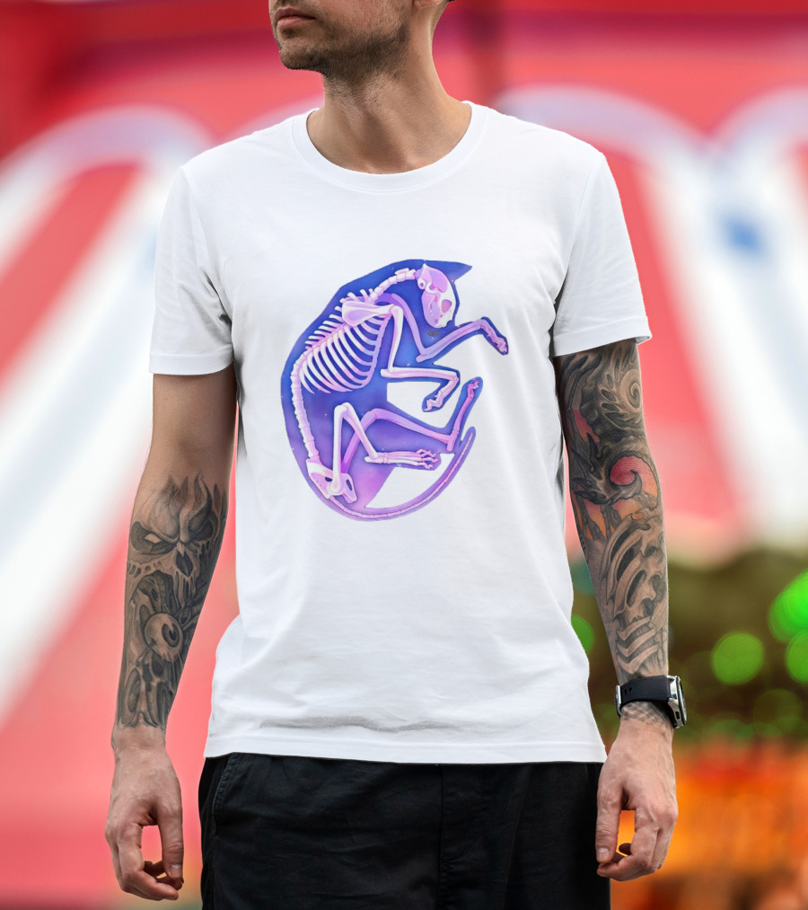 Skeleton Galaxy Cat Cosmic Vibe T-Shirt