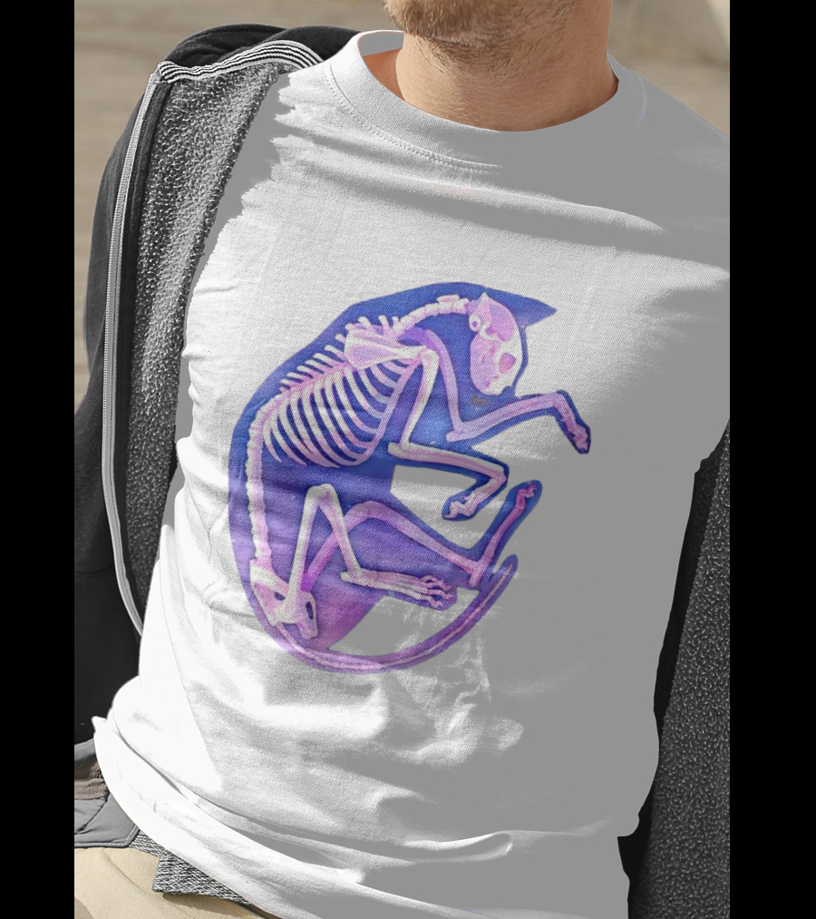 Skeleton Galaxy Cat Cosmic Vibe T-Shirt
