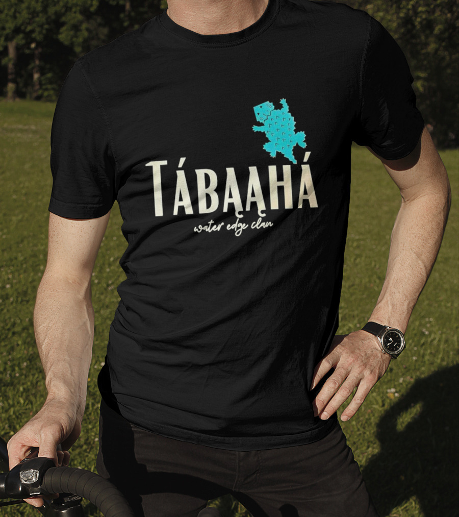 Tábąąhá Water Edge Clan Turquoise Turtle T-Shirt