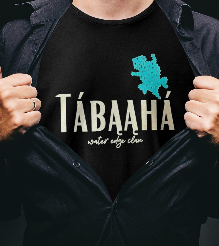 Tábąąhá Water Edge Clan Turquoise Turtle T-Shirt