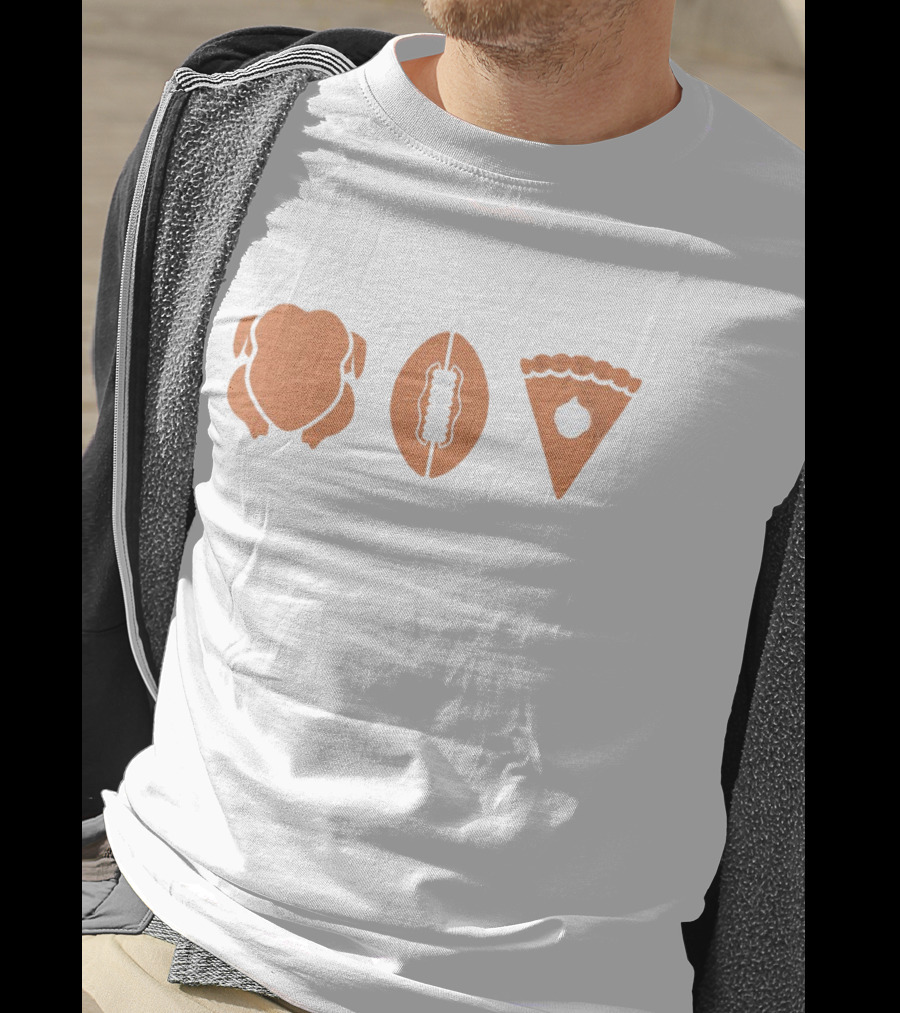 Thanksgiving Turkey Football Pumpkin Pie T-Shirt