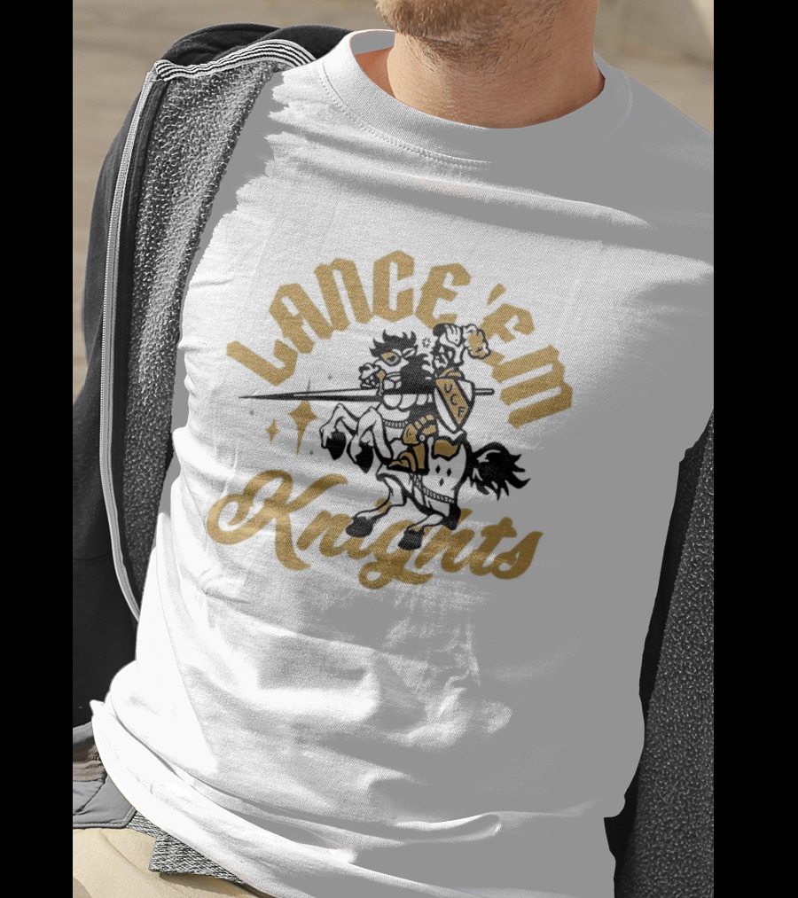 Lance 'Em Knights UCF Knight Riding Horse With Lance T-Shirt