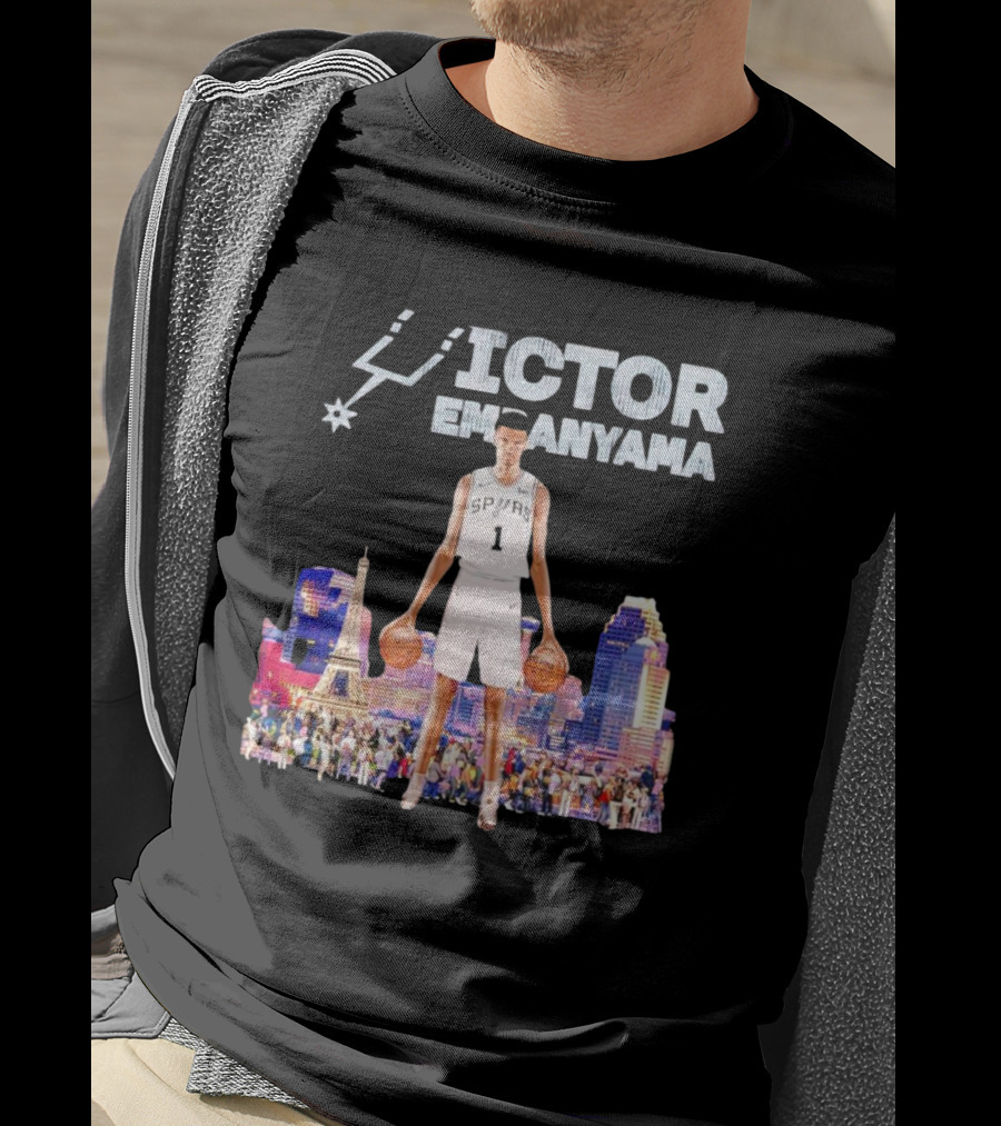 Victor Wembanyama Spurs Skyline City Basketball T-Shirt