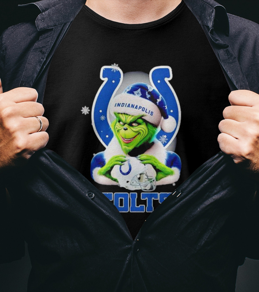 Grinch Indianapolis Colts Christmas Decor T-Shirt