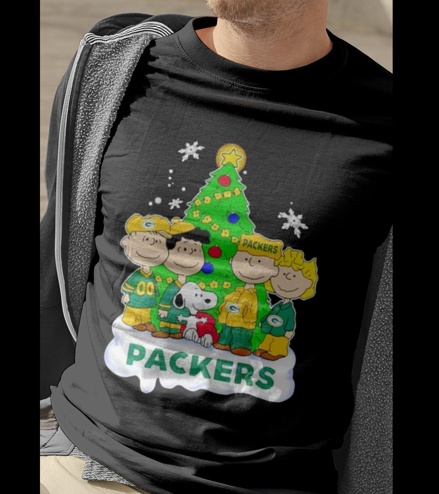 Packers Peanuts Characters Christmas Tree T-Shirt