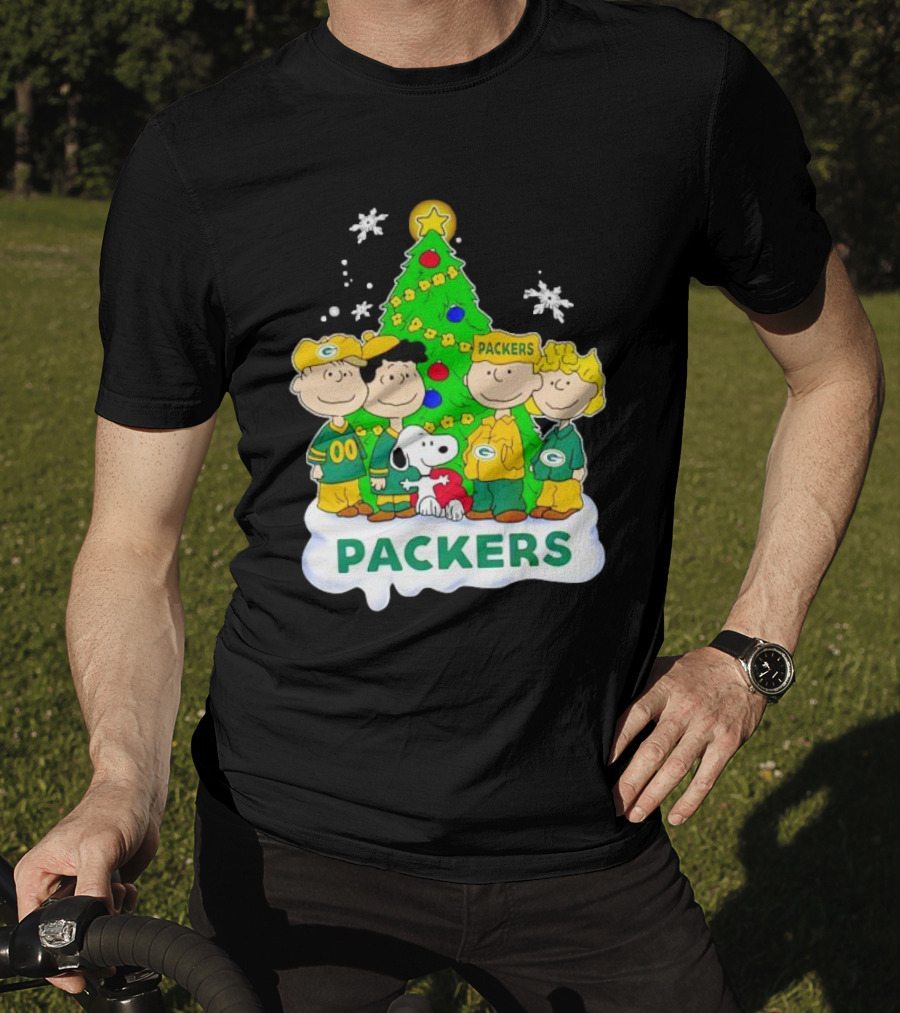 Packers Peanuts Characters Christmas Tree T-Shirt