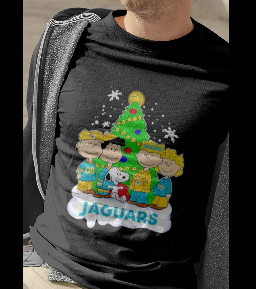 Peanuts Characters Jacksonville Jaguars Christmas Tree Jaguars T-Shirt