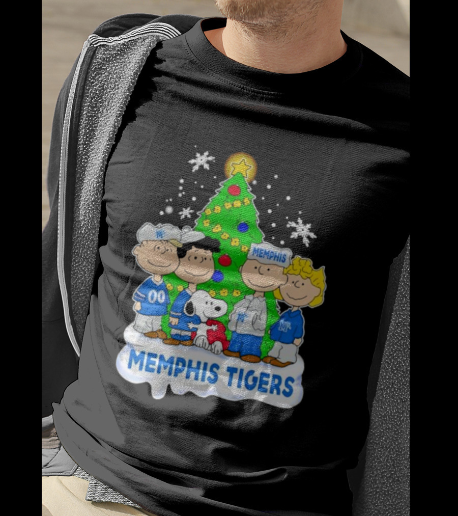 Peanuts Characters Memphis Tigers Christmas Tree T-Shirt