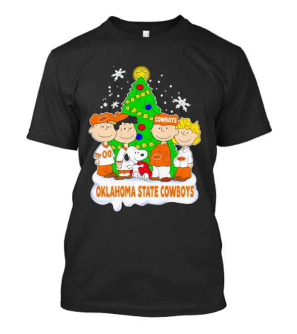 Peanuts Characters Oklahoma State Cowboys Christmas Tree T-Shirt
