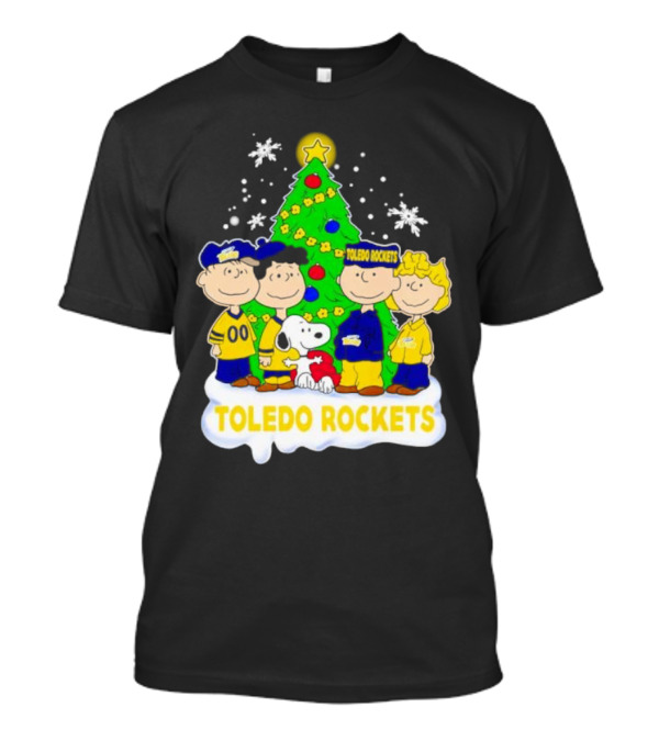 Peanuts Toledo Rockets Christmas Tree With Snoopy And Friends T-Shirt