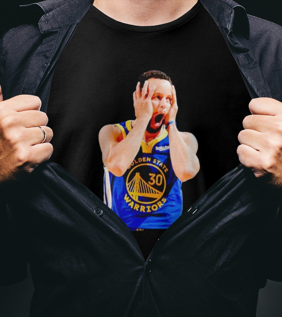 Golden State Warriors Stephen Curry 30 Reaction T-Shirt