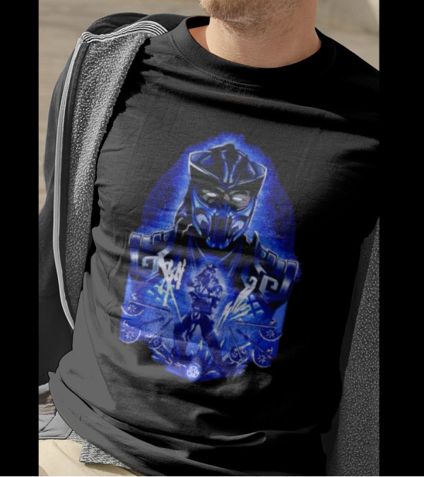 Attack Of SubZero Mortal Kombat Iconic Blue Warrior Battle T-Shirt