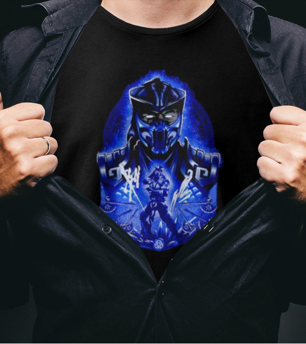 Attack Of SubZero Mortal Kombat Iconic Blue Warrior Battle T-Shirt