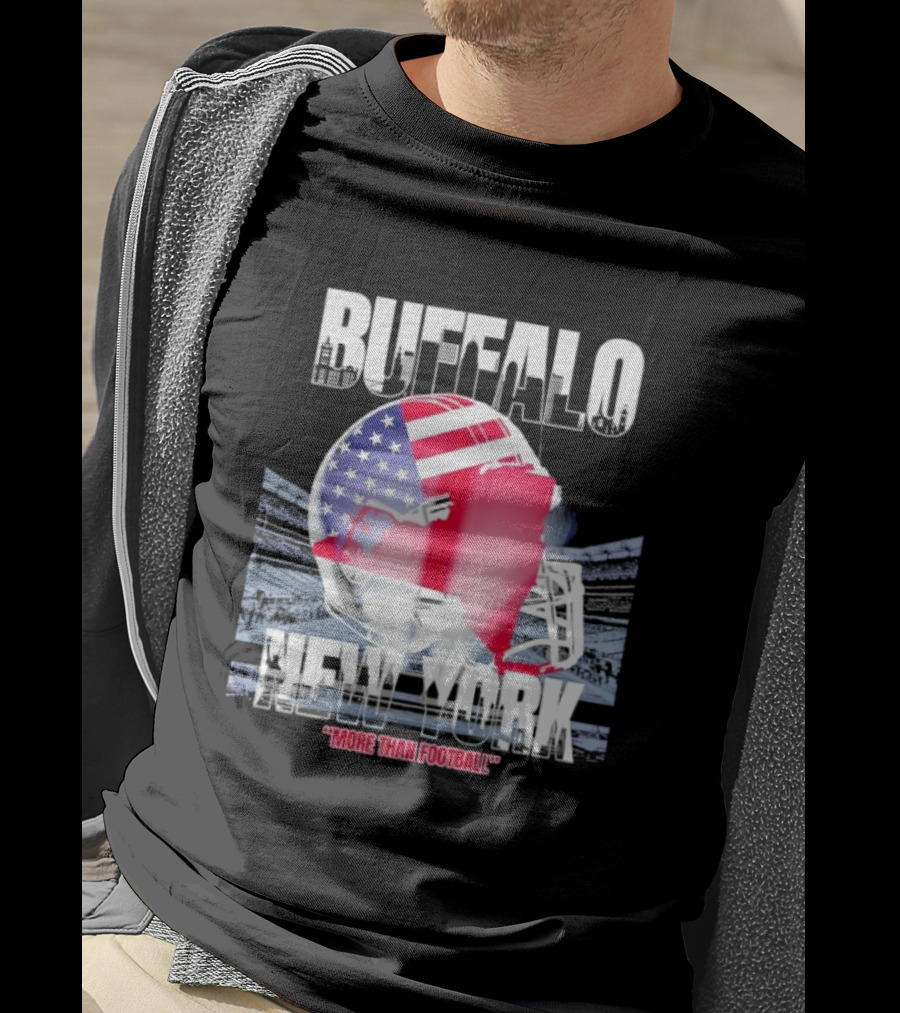 Buffalo Tunnel To Towers New York American Flag Helmet More Than Football T-Shirt