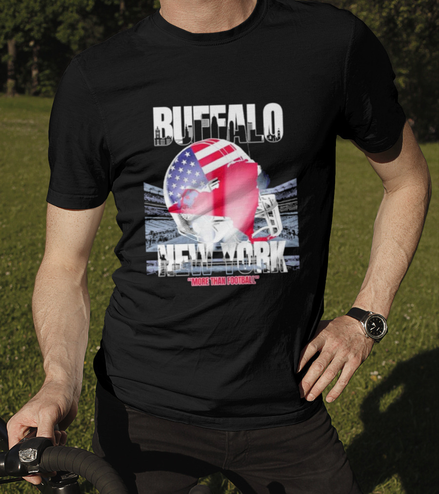 Buffalo Tunnel To Towers New York American Flag Helmet More Than Football T-Shirt