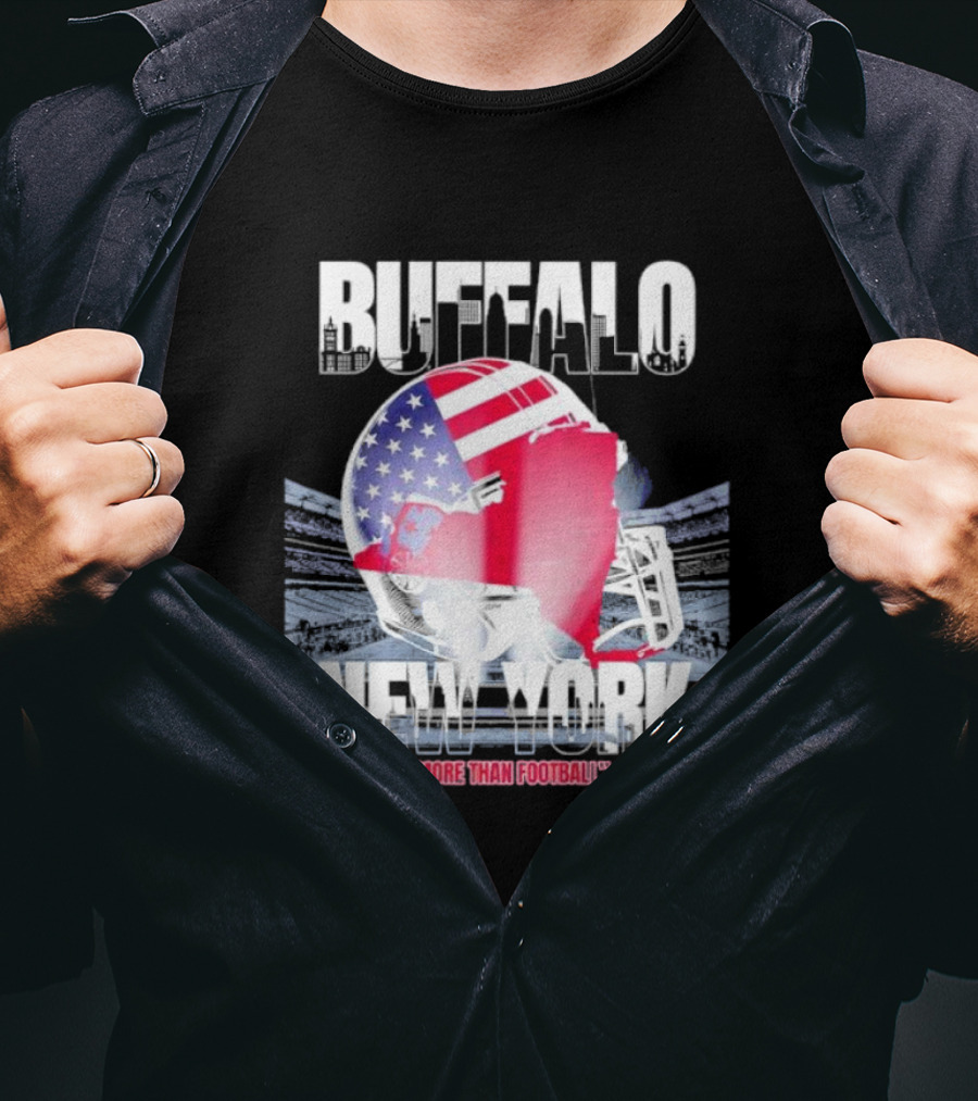 Buffalo Tunnel To Towers New York American Flag Helmet More Than Football T-Shirt