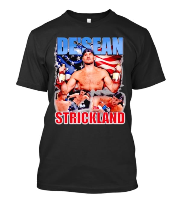 DE’SEAN STRICKLAND American Flag Boxing T-Shirt